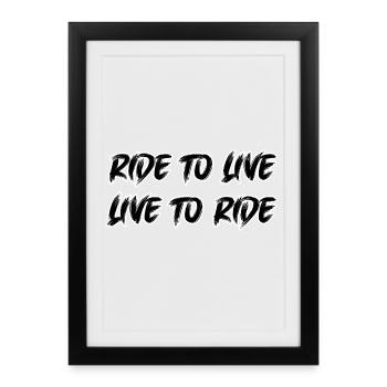 ride to live - Framed poster (27 × 37 cm) - black - Front