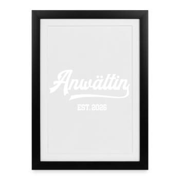 Avocat depuis 2026 Diplôme en droit juridique - Affiche encadrée (27 × 37 cm) - noir - Devant