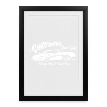 Hangar en plomb pour gentlemen Hot Rod - Affiche encadrée (27 × 37 cm) - noir - Devant