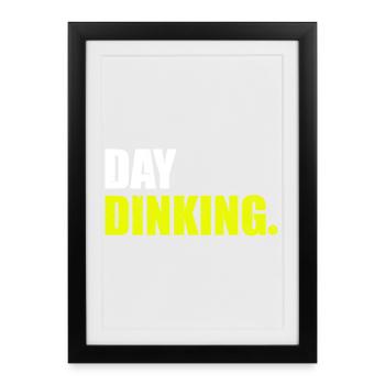 Day dinking lustiges Pickleball Spieler - Gerahmtes Poster (27 × 37 cm) - Schwarz - Vorne