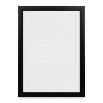 Critique de Sincerity 1 étoile : Conception sarcasme - Affiche encadrée (27 × 37 cm) - noir - Devant