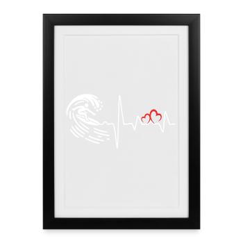 Swimming Heart Rhythm Fitness Art - Framed poster (27 × 37 cm) - black - Front