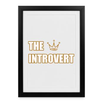 THE INTROVERT – Design minimaliste & Calm Statement - Affiche encadrée (27 × 37 cm) - noir - Devant