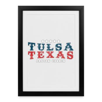 "Tulsa Texas" Country Song Vintage Western - Framed poster (27 × 37 cm) - black - Front