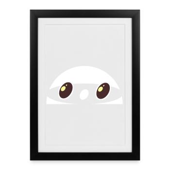 Personnage de dessin animé - Affiche encadrée (27 × 37 cm) - noir - Devant