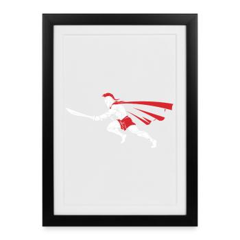 Spartan Attack Sword Mascot Spartan Dash - Framed poster (27 × 37 cm) - black - Front