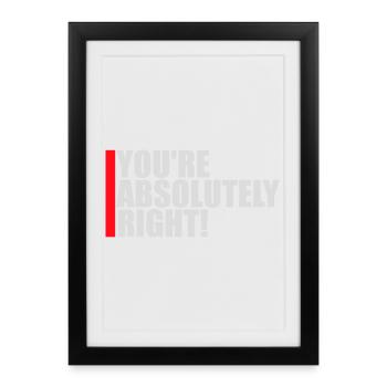 Tu as tout à fait raison, logo drôle d’IA sarcastique - Affiche encadrée (27 × 37 cm) - noir - Devant