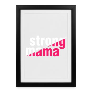 Strong Mama Shirt - Framed poster (27 × 37 cm) - black - Front
