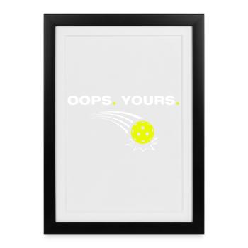Oups à toi, drôle de joueur de pickleball - Affiche encadrée (27 × 37 cm) - noir - Devant
