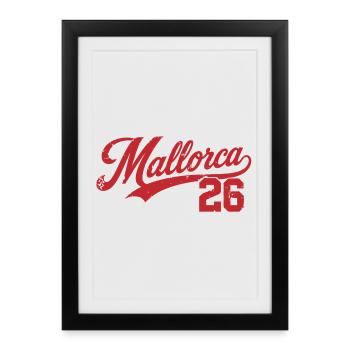 Édition Rétro Vintage 2026 de Majorque - Affiche encadrée (27 × 37 cm) - noir - Devant