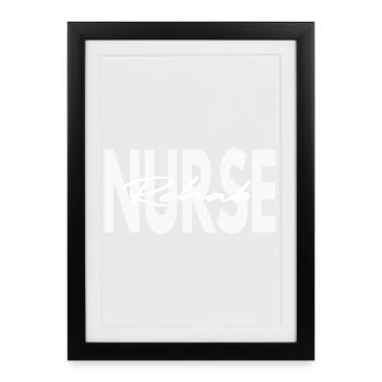 Infirmière en traumatologie psychiatrique en rééducation - Affiche encadrée (27 × 37 cm) - noir - Devant