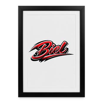 Biel lettering - Framed poster (27 × 37 cm) - black - Front