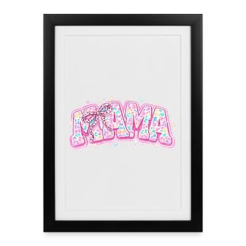 Mama Pastel Leopard – Groovy Varsity Style and Bow - Framed poster (27 × 37 cm) - black - Front