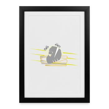 Motorcycle Chopper Helmet - Framed poster (27 × 37 cm) - black - Front