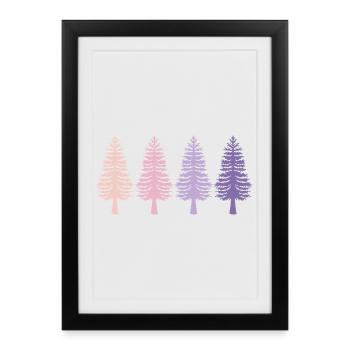 Trees Retro Forest Nature Conservation - Framed poster (27 × 37 cm) - black - Front