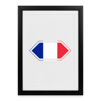 French Flag Diamond - Framed poster (27 × 37 cm) - black - Front