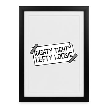 Righty Tighty Lefty Loosie Funny DIY Logo - Framed poster (27 × 37 cm) - black - Front