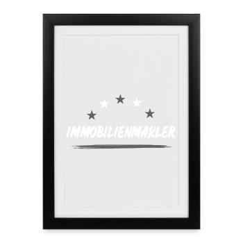 Immobilienmakler Beruf - Gerahmtes Poster (27 × 37 cm) - Schwarz - Vorne