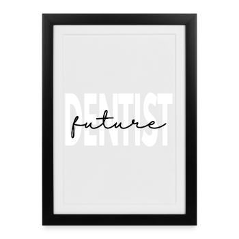 Don pour futur étudiant en dentiste dentaire - Affiche encadrée (27 × 37 cm) - noir - Devant