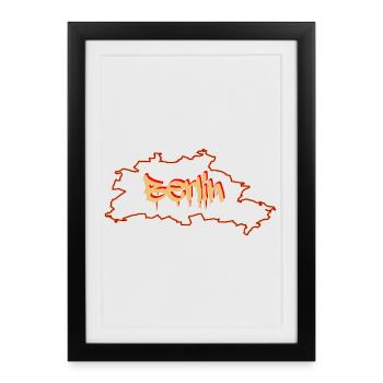 Berlin da city - Framed poster (27 × 37 cm) - black - Front