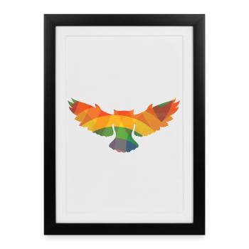 CHOUETTE couleur - Affiche encadrée (27 × 37 cm) - noir - Devant