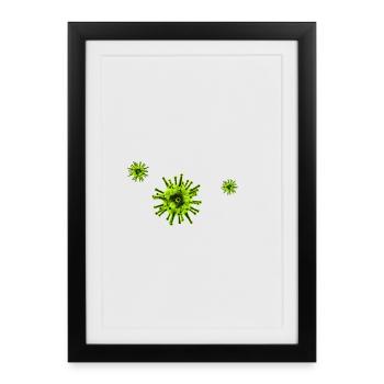 NeonVirus Pattern - Framed poster (27 × 37 cm) - black - Front
