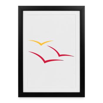 Mouettes - Affiche encadrée (27 × 37 cm) - noir - Devant