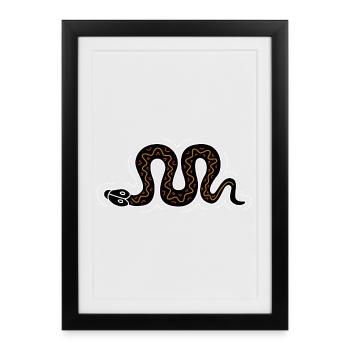 snake - Framed poster (27 × 37 cm) - black - Front