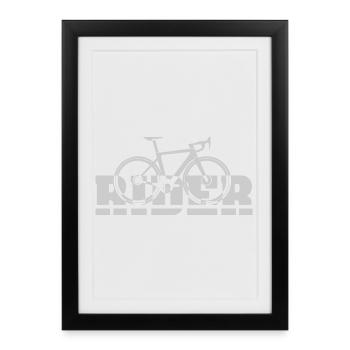 Rider Road Bike Gravel Bike Love Symbol Team - Affiche encadrée (27 × 37 cm) - noir - Devant
