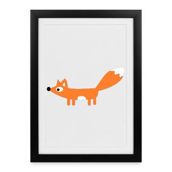 fox - Framed poster (27 × 37 cm) - black - Front