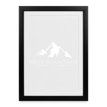 faith can move mountains - crois décalé montagnes - Affiche encadrée (27 × 37 cm) - noir - Devant