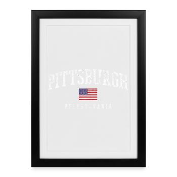 Pittsburgh Arc with Flag - Framed poster (27 × 37 cm) - black - Front