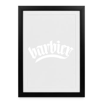 barber hair beard barber shave men barber - Framed poster (27 × 37 cm) - black - Front