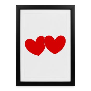 Heart Valentine's Day Gift Valentine's Day - Framed poster (27 × 37 cm) - black - Front