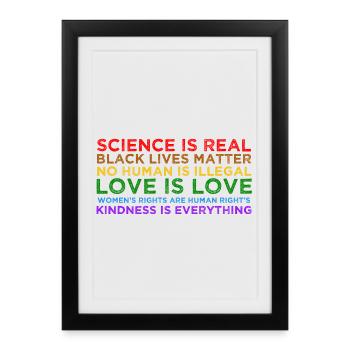 science is real black lives matter - Framed poster (27 × 37 cm) - black - Front