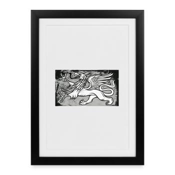 A griffin in grey - Framed poster (27 × 37 cm) - black - Front