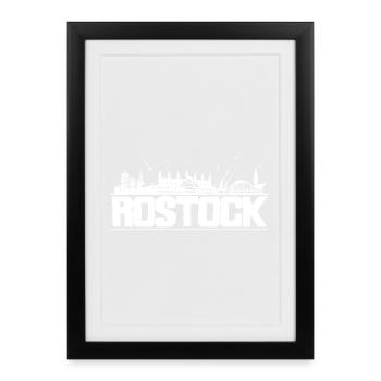 Rostock - Ligne d’horizon - Affiche encadrée (27 × 37 cm) - noir - Devant