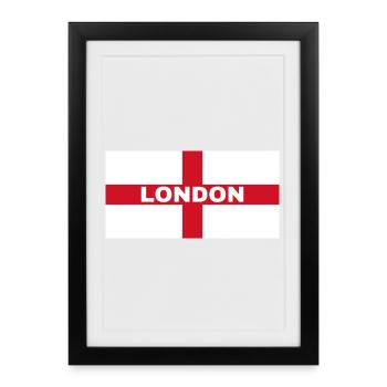 London City en drapeau anglais - Affiche encadrée (27 × 37 cm) - noir - Devant