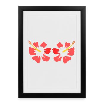 Flower Pink Pink Flower Flowers Pink Pink Red Flowers - Framed poster (27 × 37 cm) - black - Front