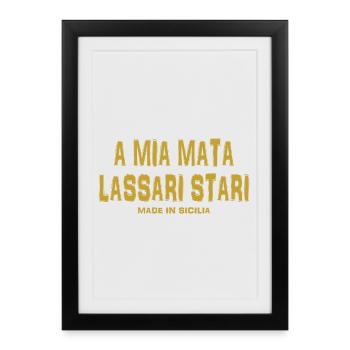 t-shirt Sicile t-shirt Trinacria siciliano - Affiche encadrée (27 × 37 cm) - noir - Devant