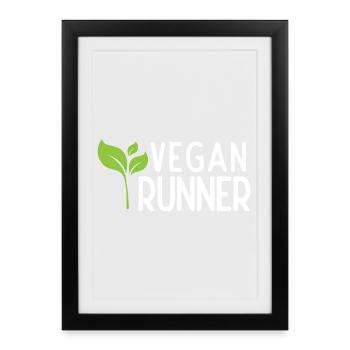 Coureur végétalien - Affiche encadrée (27 × 37 cm) - noir - Devant