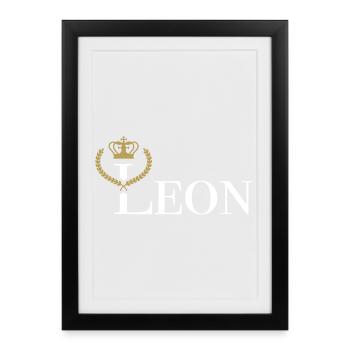 LEON - royal - Vectorgraphic - Affiche encadrée (27 × 37 cm) - noir - Devant