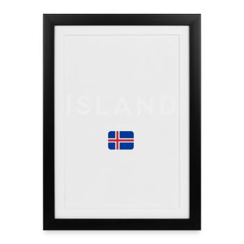 Drapeau de l’Islande, fierté islandaise - Affiche encadrée (27 × 37 cm) - noir - Devant
