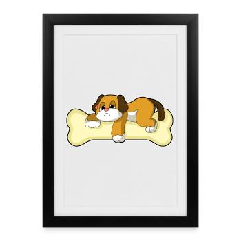 Os de chien - Affiche encadrée (27 × 37 cm) - noir - Devant