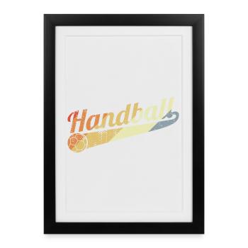 Vintage Handball - Affiche encadrée (27 × 37 cm) - noir - Devant