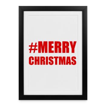CHRISTMAS. HAPPY NEW YEAR. SAINT SYLVESTER. NEW YEAR. - Framed poster (27 × 37 cm) - black - Front