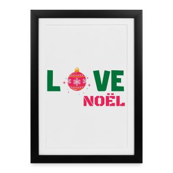 Love Noël - Affiche encadrée (27 × 37 cm) - noir - Devant