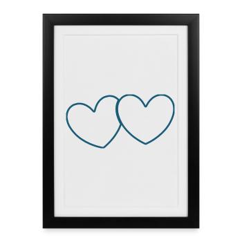 blue heart valentine's day gift - Framed poster (27 × 37 cm) - black - Front