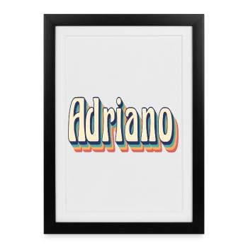 Adriano t-shirt retro vintage t-shirt gift - Framed poster (27 × 37 cm) - black - Front