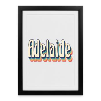 Adelaide t-shirt vintage retro gift t-shirt - Framed poster (27 × 37 cm) - black - Front
